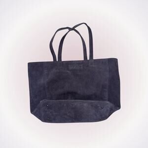 M.I.L.A. Suede Dark Gray Shoulder Tote Bag Purse | Sz OS